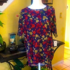 LuLaRoe Simply Comfortable Disney Mickey Mouse Head Irma Top Size X- Small NWT